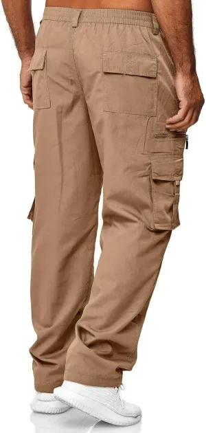 Mens Pants Casual Relaxed Fit Outdoor Cargo Pants Tactical Pants Hiking Drawstring Joggers Pants Multi Pockets