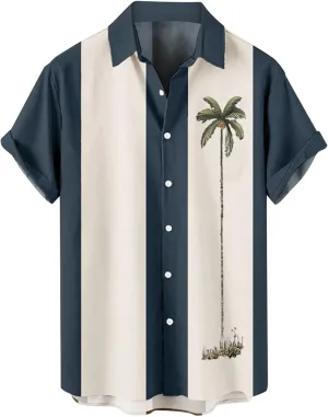 Mens Short Sleeve Shirts Casual Cotton Linen Shirts for Men Holiday Beach Solid Summer Beach Hawaiian Vacation