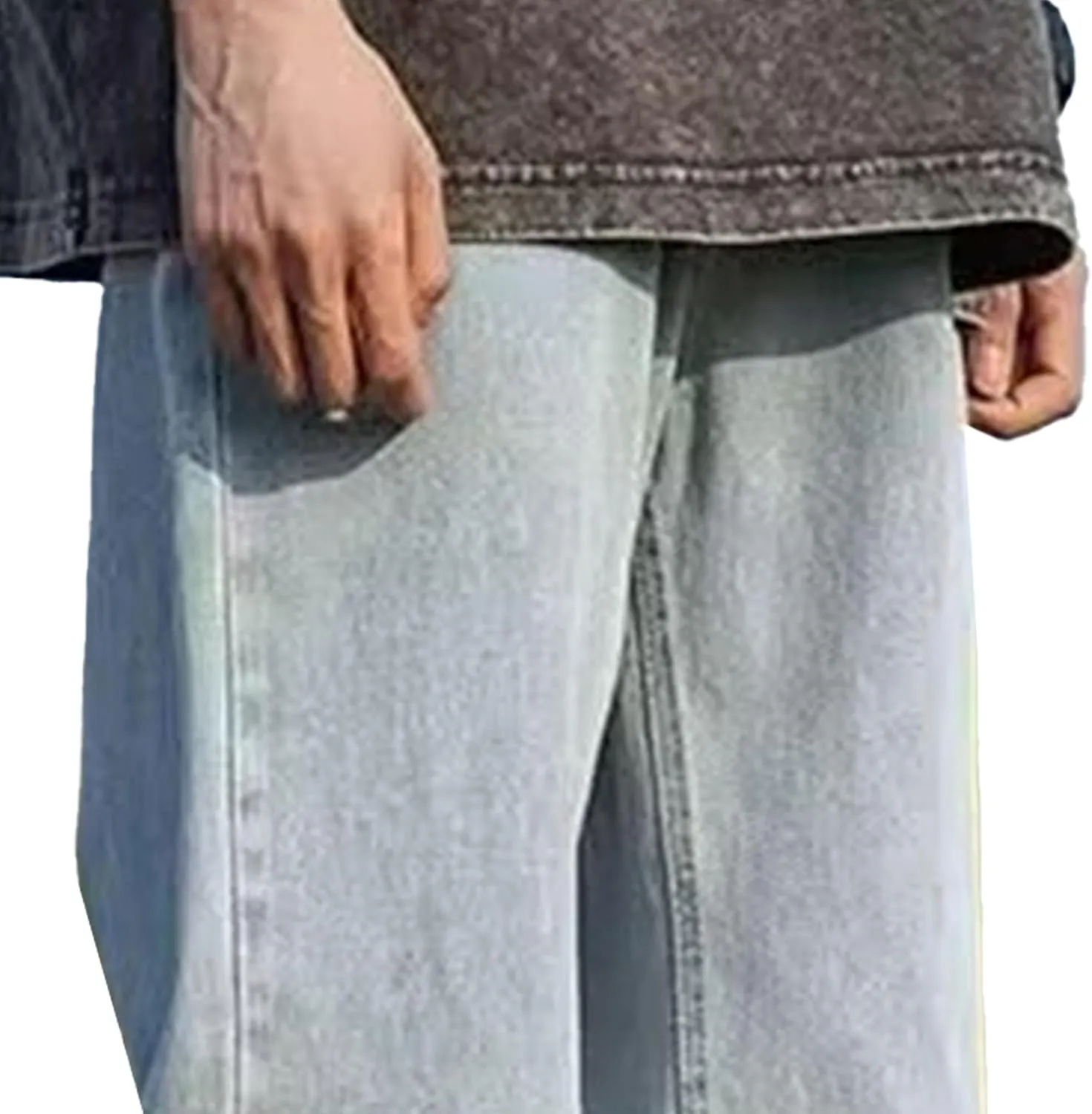 Men's Straight Wide Leg Streetwear Jeans Regular Fit Classic Denim Pants Washed Vintage Jeans Trouser