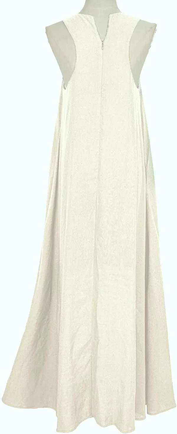 Mingyuezai Women's Sleeveless Linen Maxi Dress Casual Long Dresses with Pockets