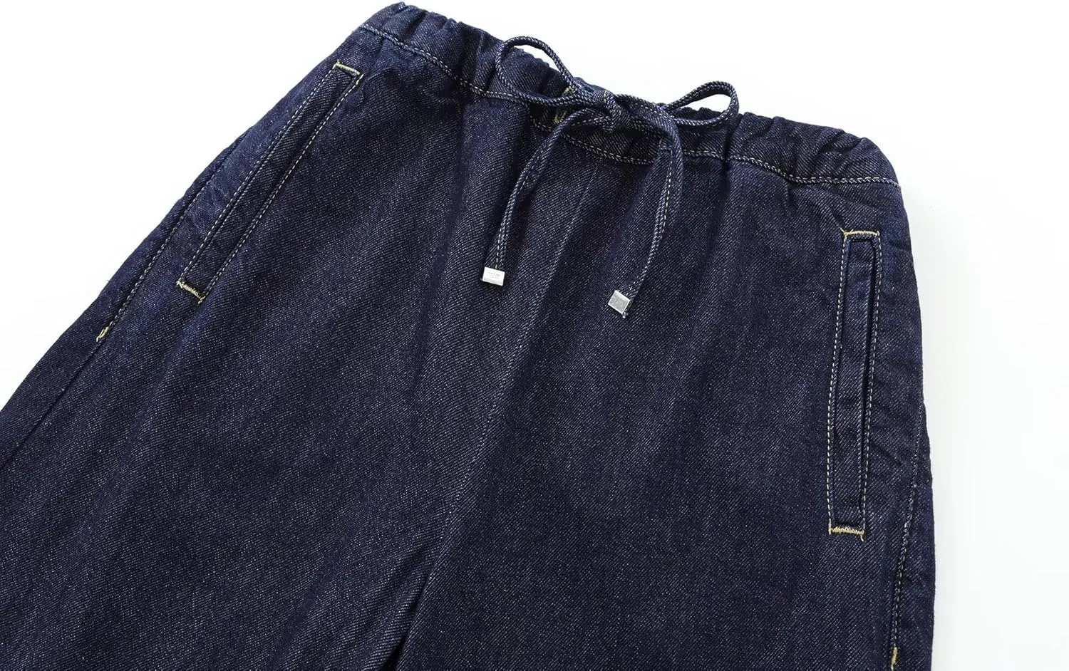 Minimalist Women's Drawstring Harem Jeans Loose Straight Leg Casual Ddenim Pants Women Vintage Mom Jeans