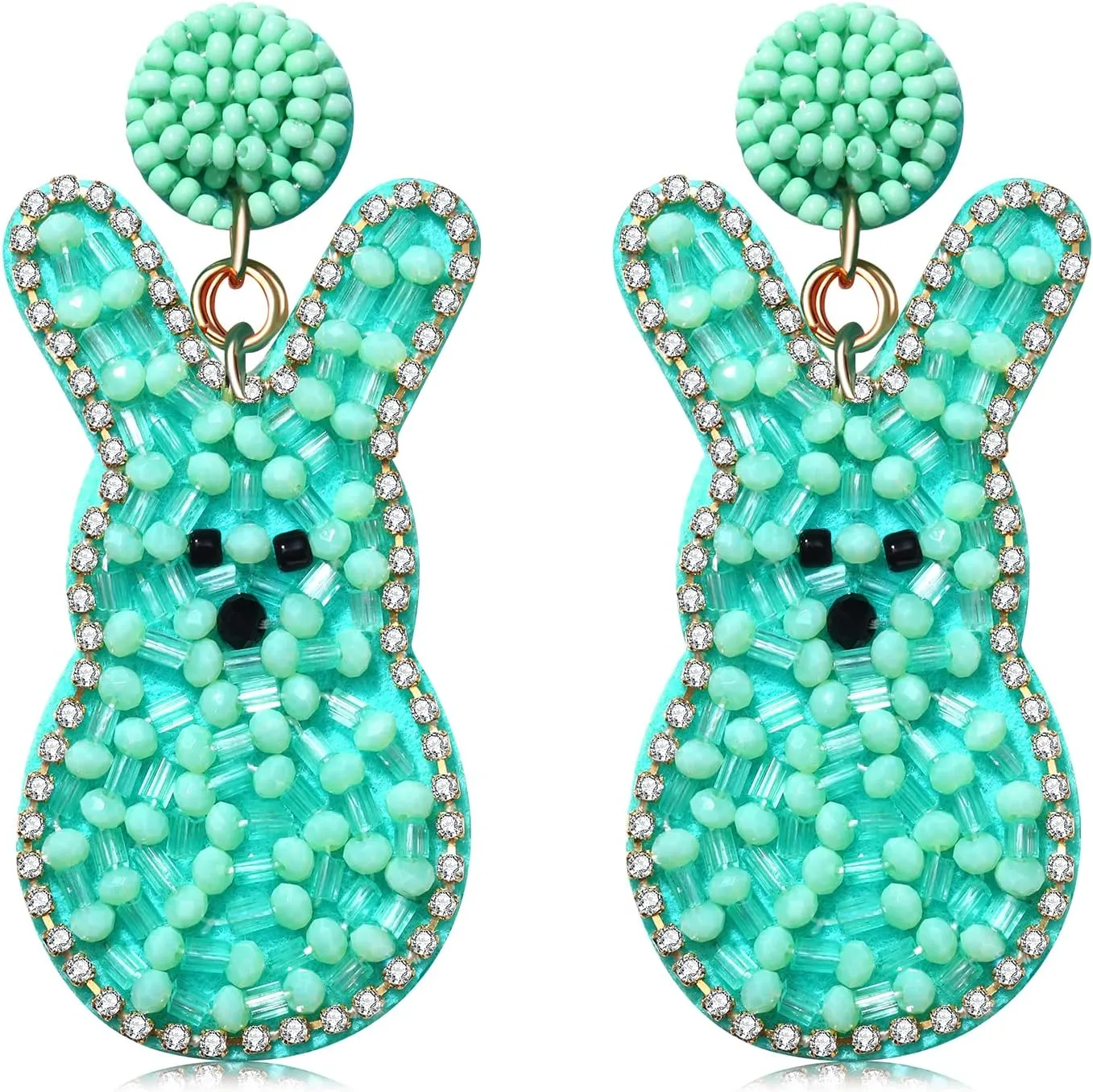 MOLOCH Easter Earrings for Women Beaded Bunny Drop Dangle Earrings Cute Easter Jewelry Holiday Party Carnival Gifts