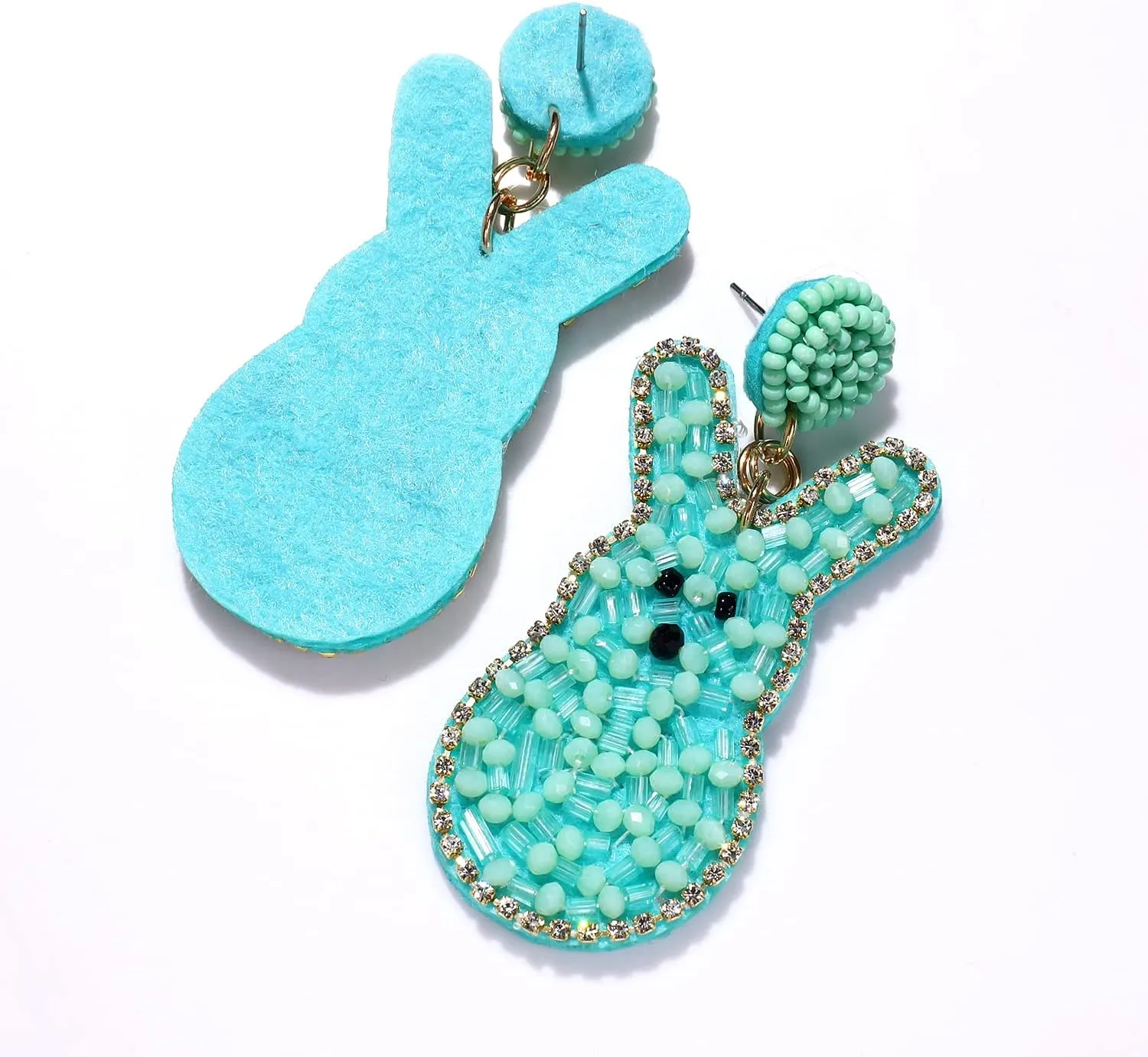 MOLOCH Easter Earrings for Women Beaded Bunny Drop Dangle Earrings Cute Easter Jewelry Holiday Party Carnival Gifts