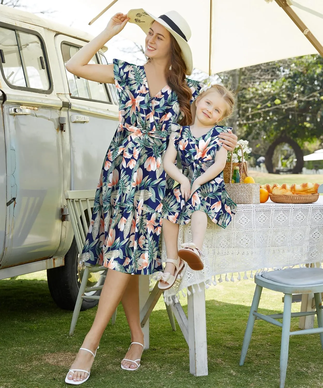 Mommy and Me Family Matching Outfits Women and Girls Stylish Dresses