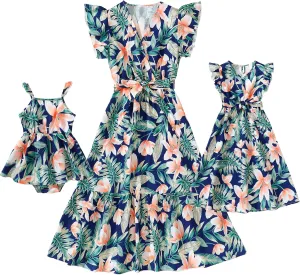 Mommy and Me Family Matching Outfits Women and Girls Stylish Dresses