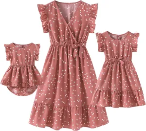 Mommy and Me Family Matching Outfits Women and Girls Stylish Dresses
