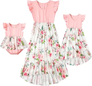 Mommy and Me Family Matching Outfits Women and Girls Stylish Dresses