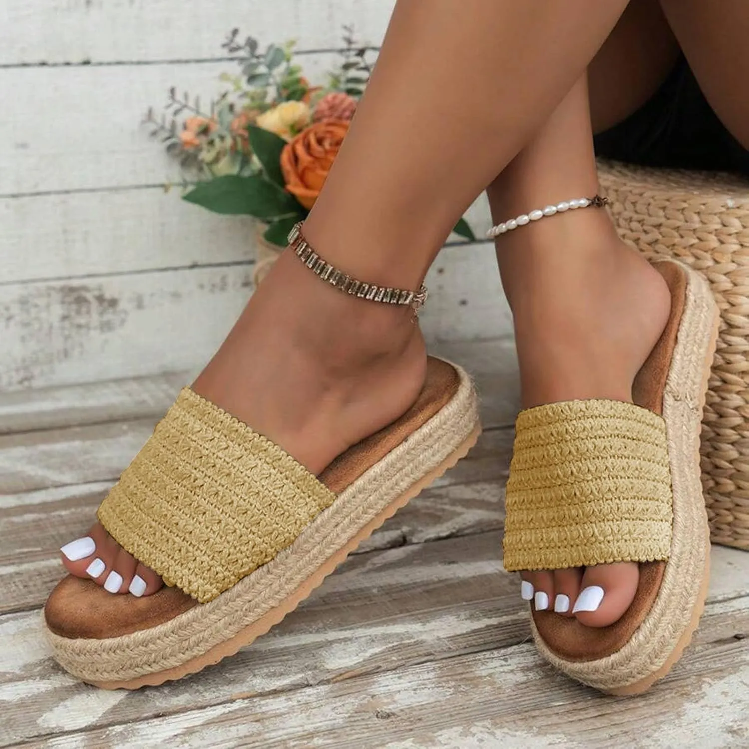 Mules for Women Wedge Sandals Comfortable Dressy Summer Closed Toe Casual Slip On Shoes with Adjustable Hook Loop Slippers Clogs Comfort Alicegana Walking Orthopedic Low Heel Sandal Mule