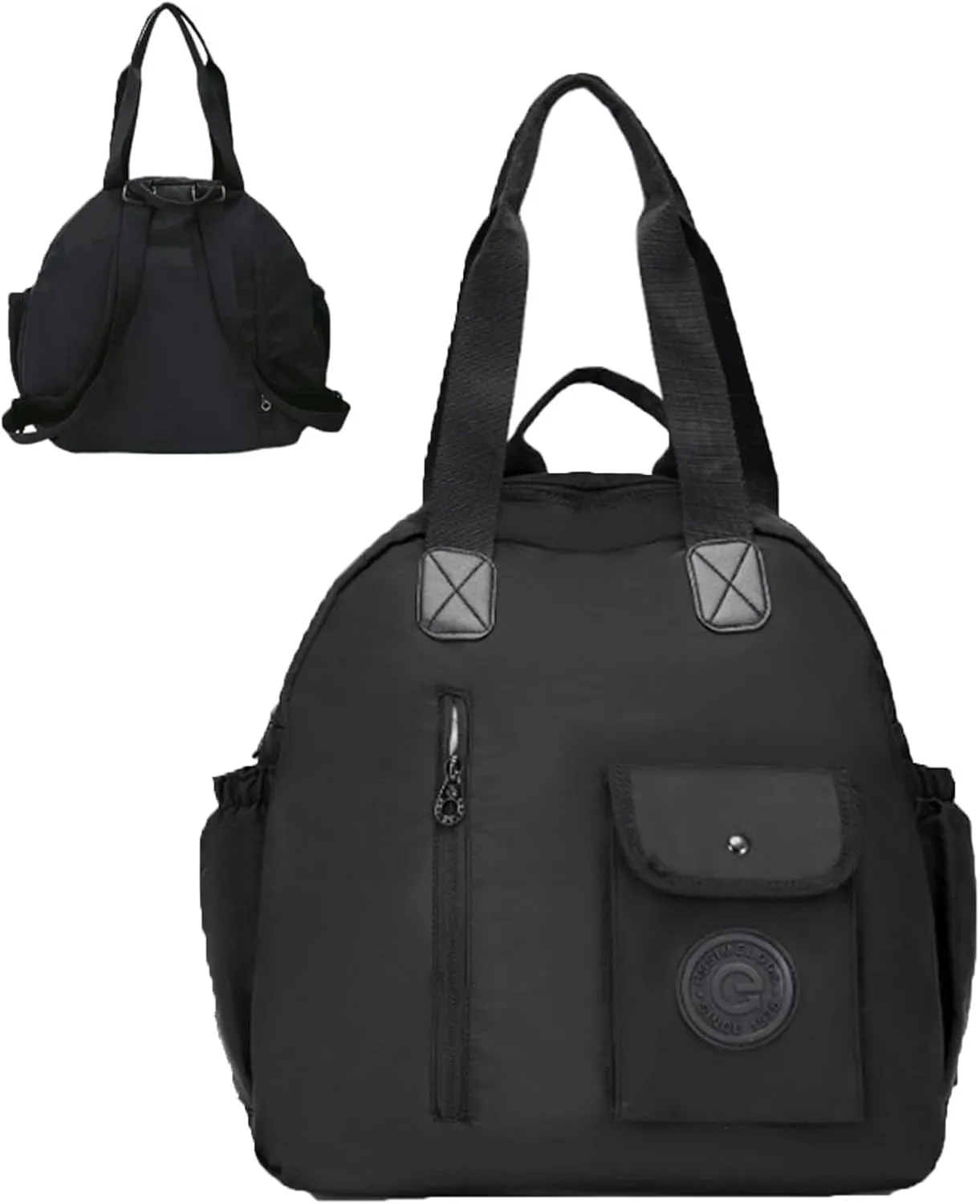 Multi Carry Large Capacity Waterproof Backpack, Lightweight Fashion Multi Functional Double Shoulder Bag Travel Backpack (Black)