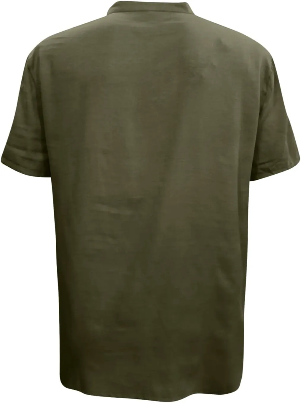 Muscularfit Short Sleeve Shirts for Men Casual Stylish Cotton Linen Shirt Summer Regular-Fit Solid Color Loose Fit T Shirt