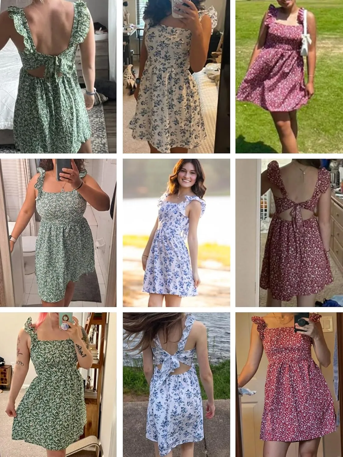 Narecte Women's Floral Mini Dress Cap Sleeve Boho Dresses for Women 2025 Casual Summer Dresses Short Sun Dresses