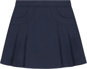 Nautica Girls' School Uniform Pleated Pull-on Scooter Skirt with Undershorts, Knit Waistband & Functional Pockets
