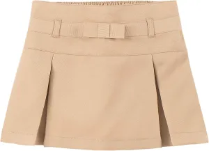 Nautica Girls' School Uniform Pleated Pull-on Scooter Skirt with Undershorts, Knit Waistband & Functional Pockets
