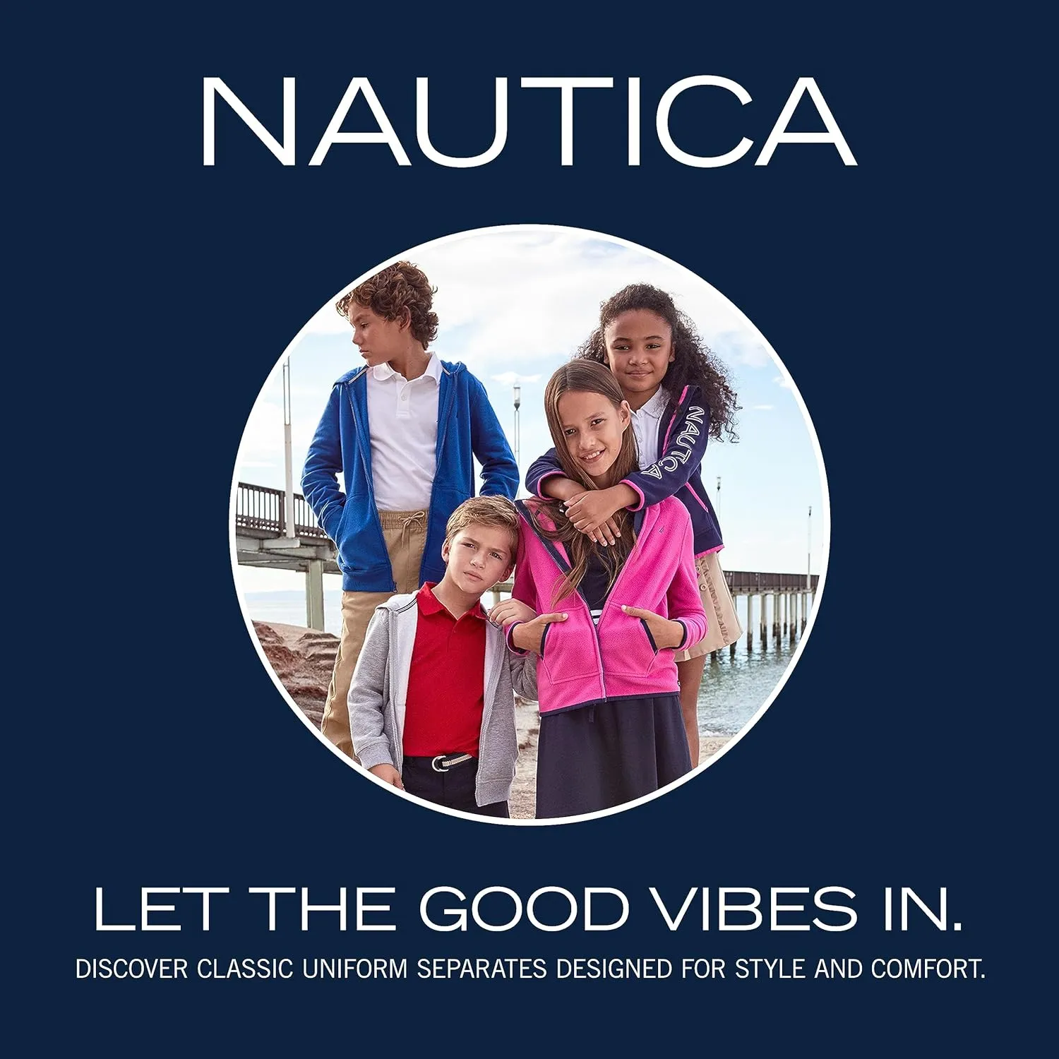 Nautica Girls' School Uniform Pleated Pull-on Scooter Skirt with Undershorts, Knit Waistband & Functional Pockets