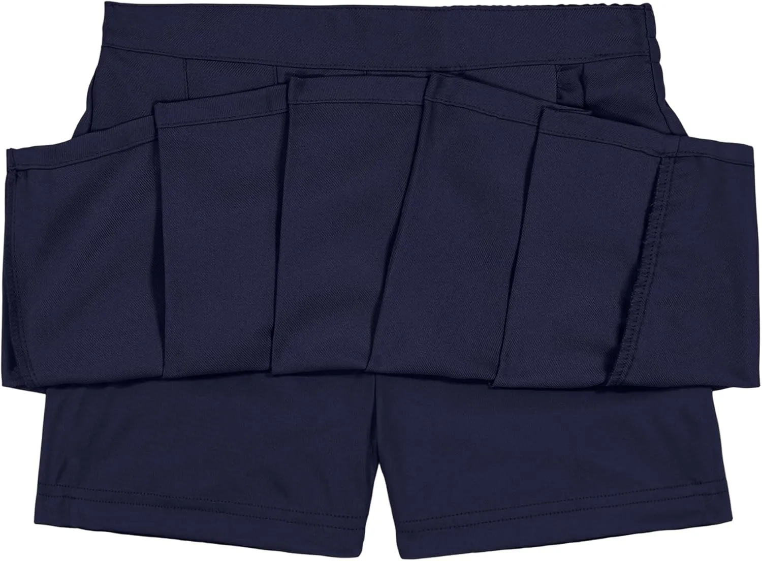 Nautica Girls' School Uniform Pleated Pull-on Scooter Skirt with Undershorts, Knit Waistband & Functional Pockets