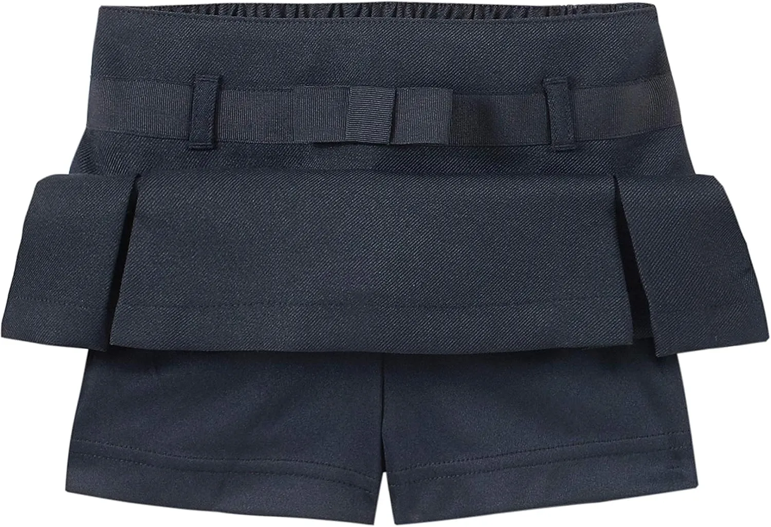Nautica Girls' School Uniform Pleated Pull-on Scooter Skirt with Undershorts, Knit Waistband & Functional Pockets