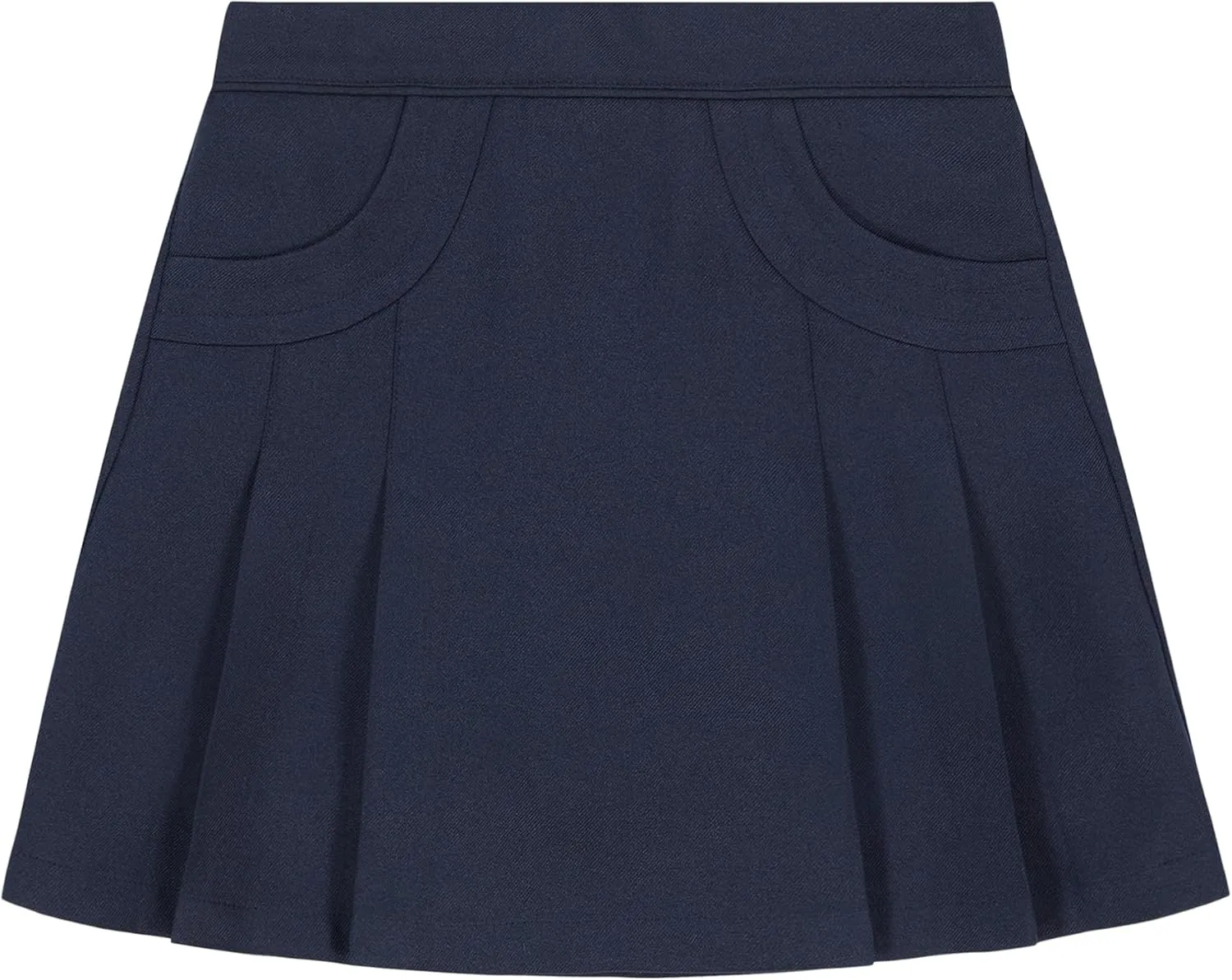 Nautica Girls' School Uniform Pleated Pull-on Scooter Skirt with Undershorts, Knit Waistband & Functional Pockets