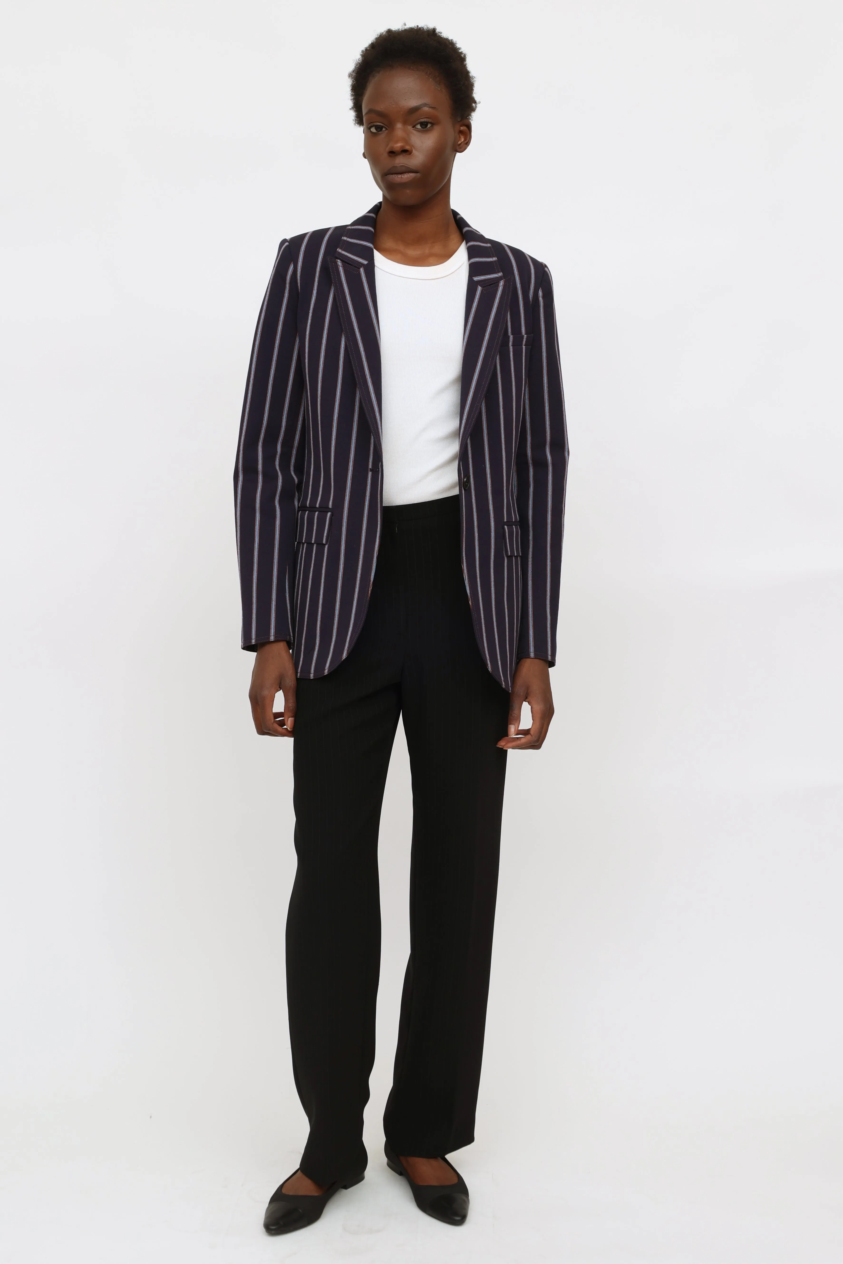 Navy & Blue Stripe Blazer