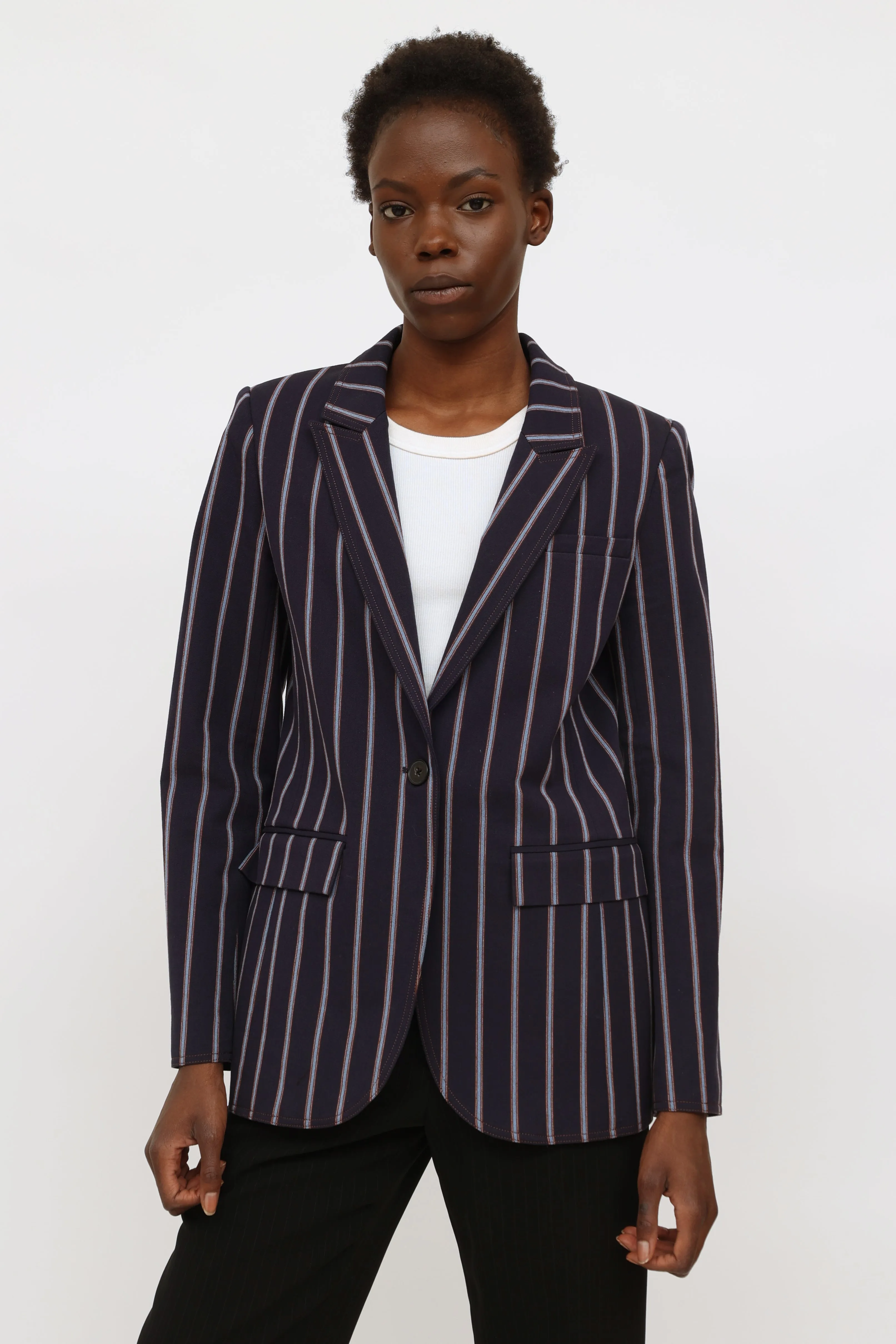 Navy & Blue Stripe Blazer