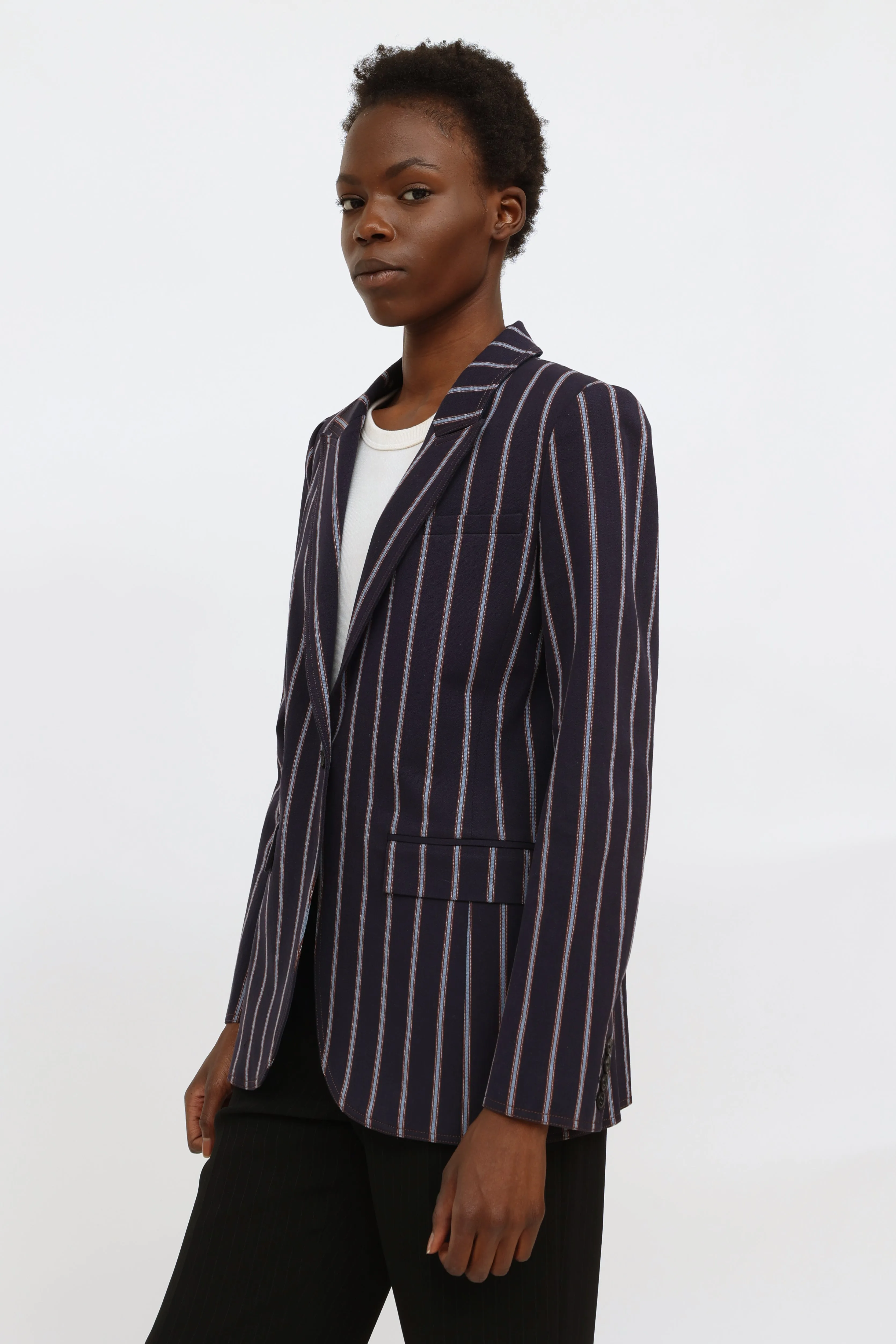 Navy & Blue Stripe Blazer