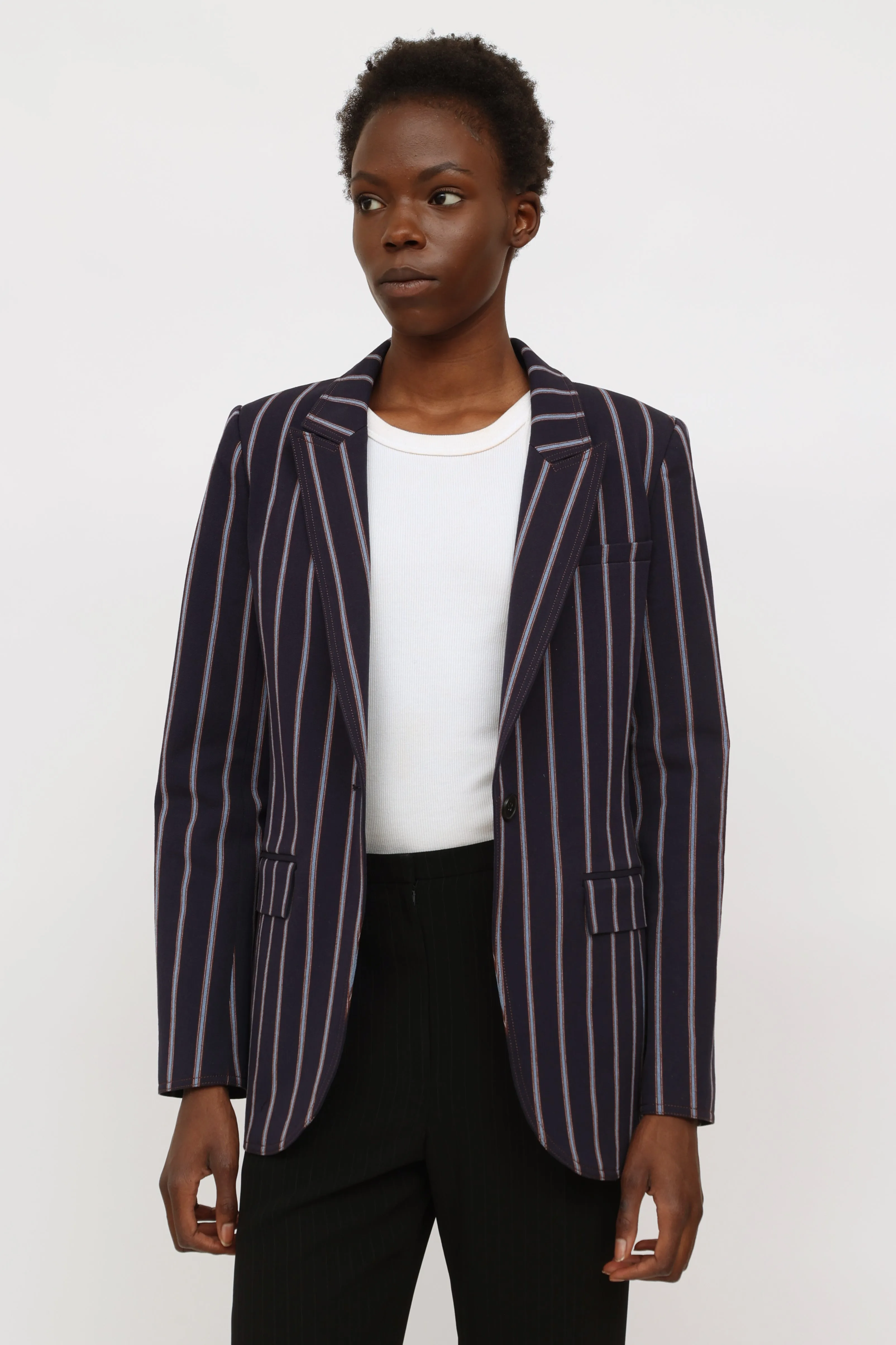 Navy & Blue Stripe Blazer