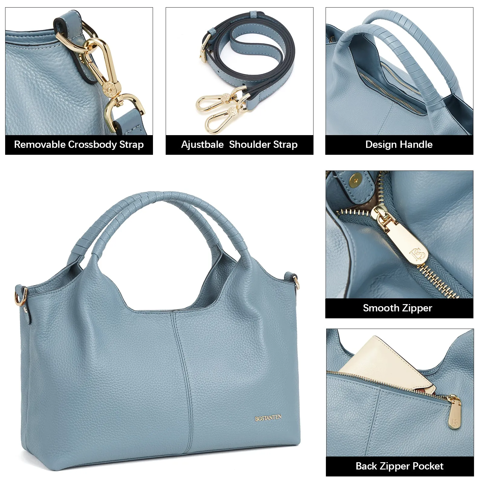 Nevin Genuine Leather Satchel Hobo Top Handle Tote Handbags
