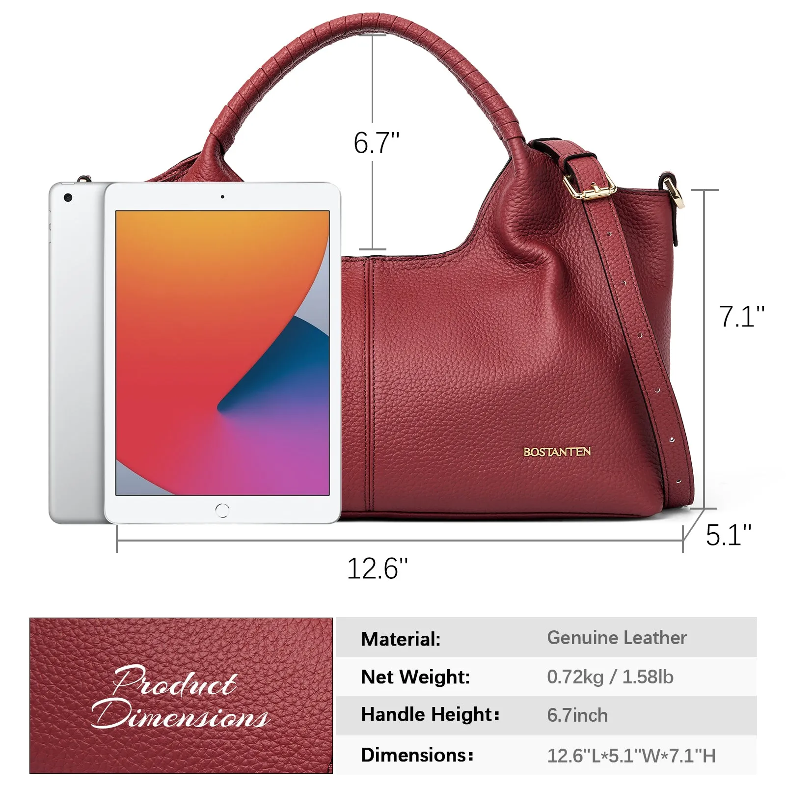 Nevin Genuine Leather Satchel Hobo Top Handle Tote Handbags