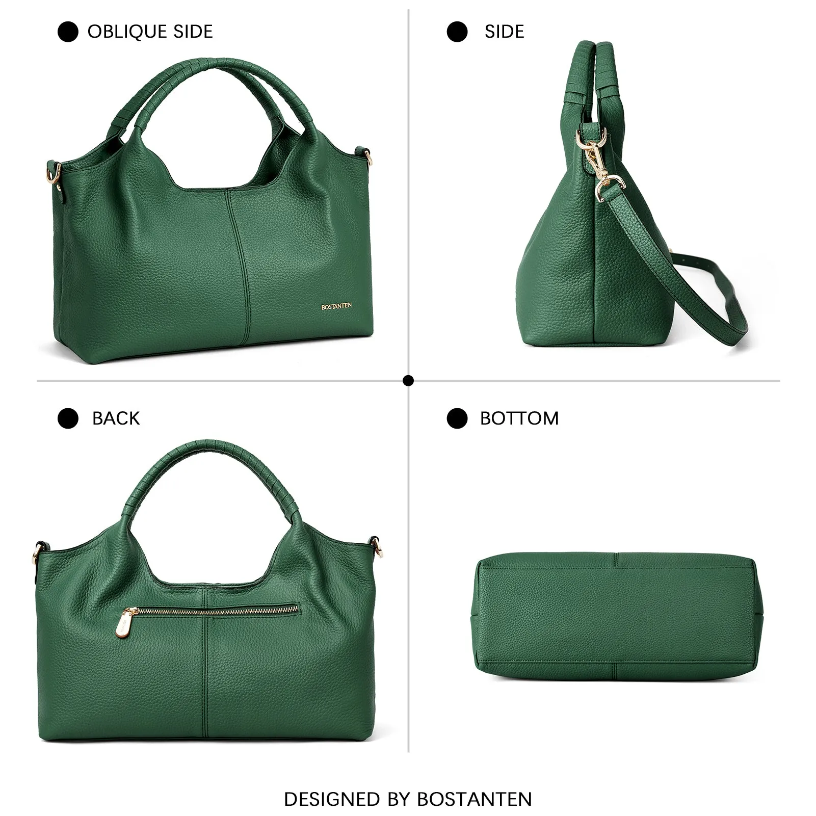 Nevin Genuine Leather Satchel Hobo Top Handle Tote Handbags