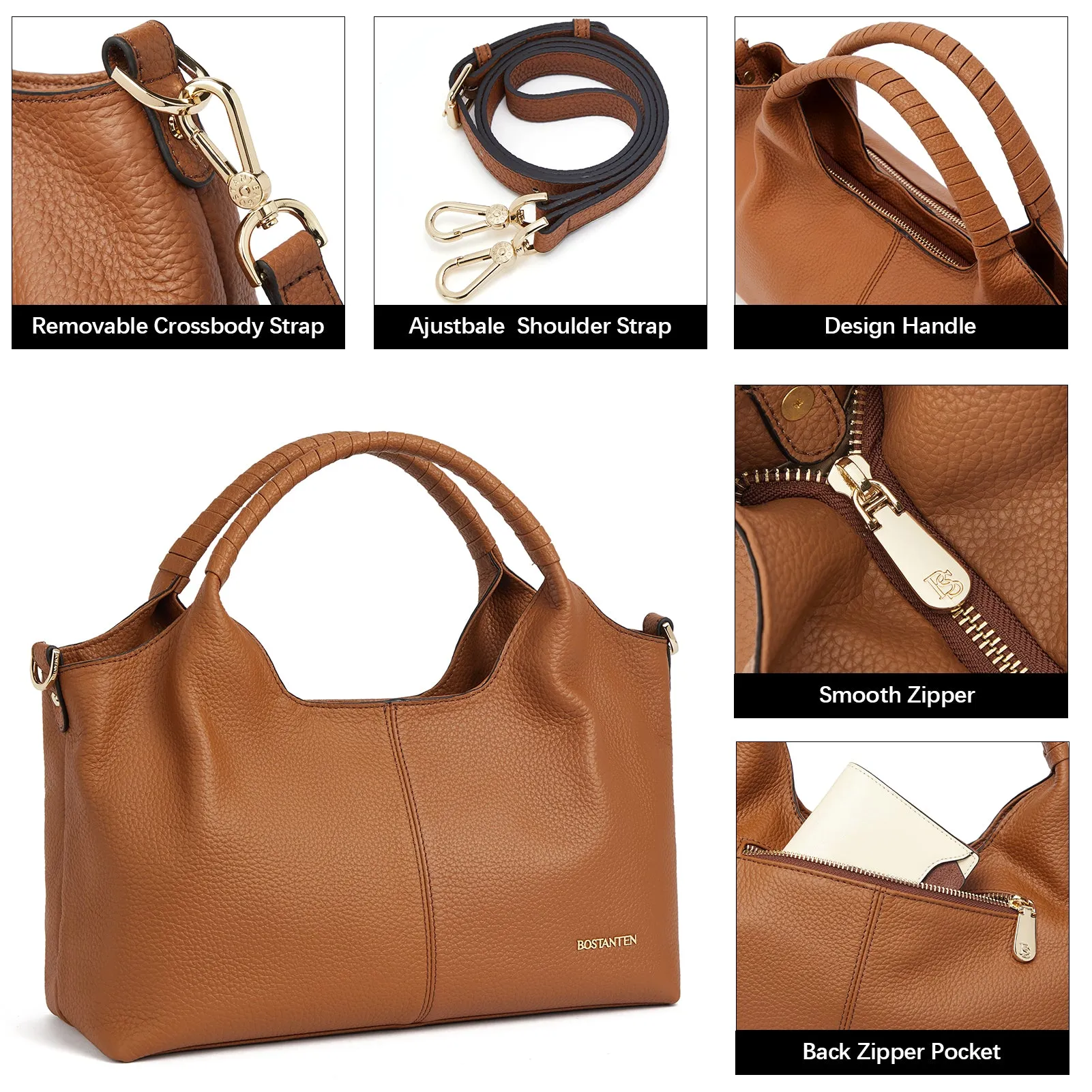 Nevin Genuine Leather Satchel Hobo Top Handle Tote Handbags