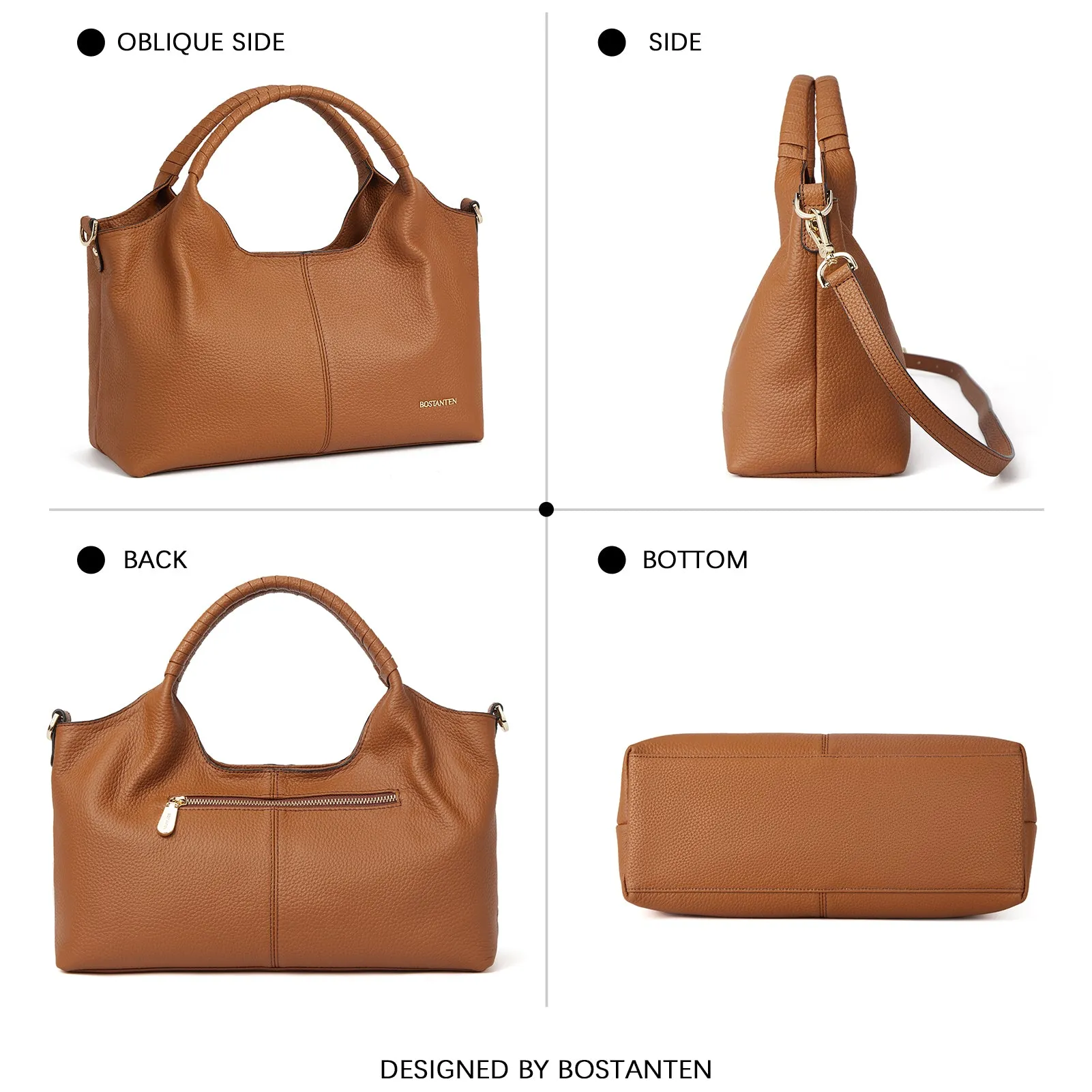 Nevin Genuine Leather Satchel Hobo Top Handle Tote Handbags