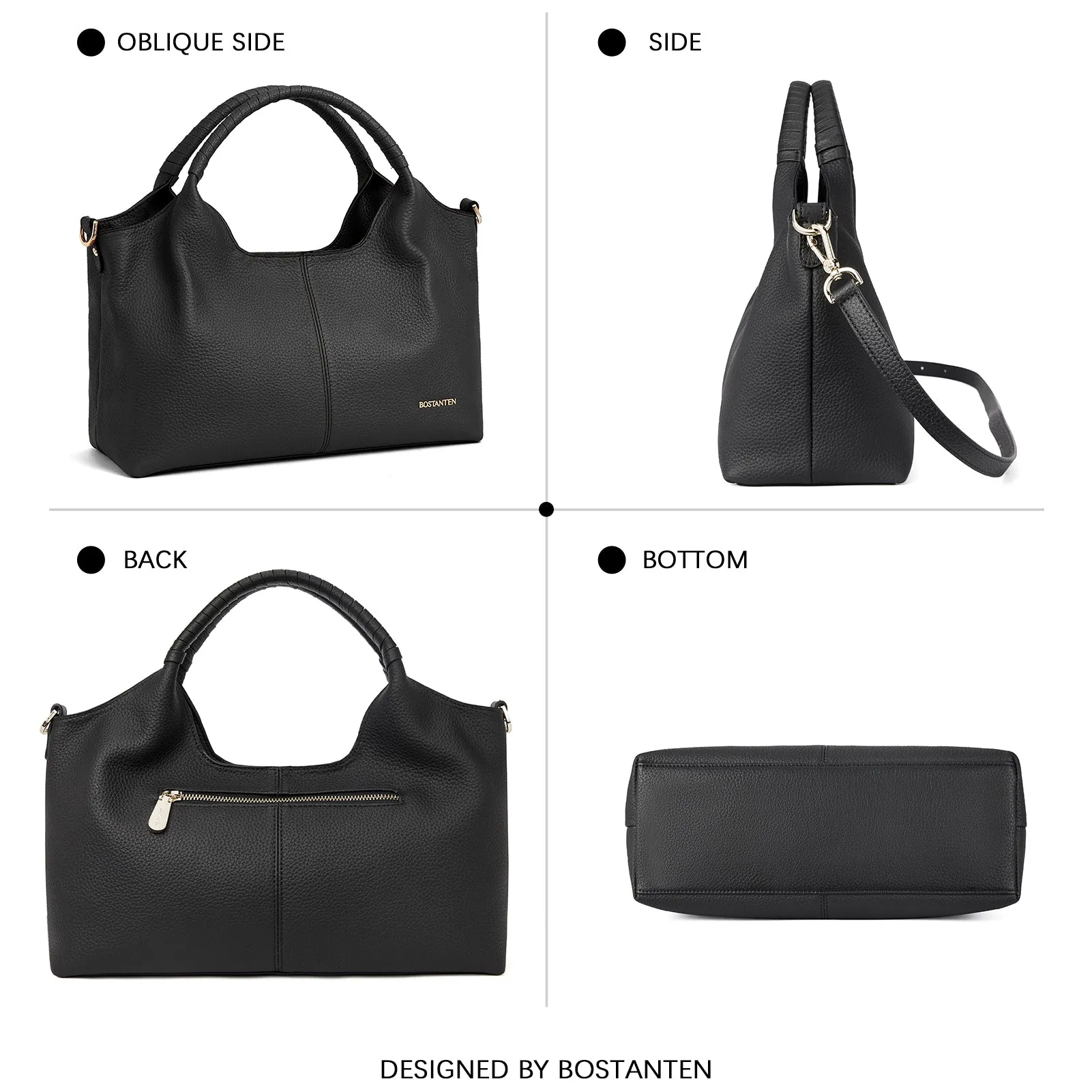 Nevin Genuine Leather Satchel Hobo Top Handle Tote Handbags