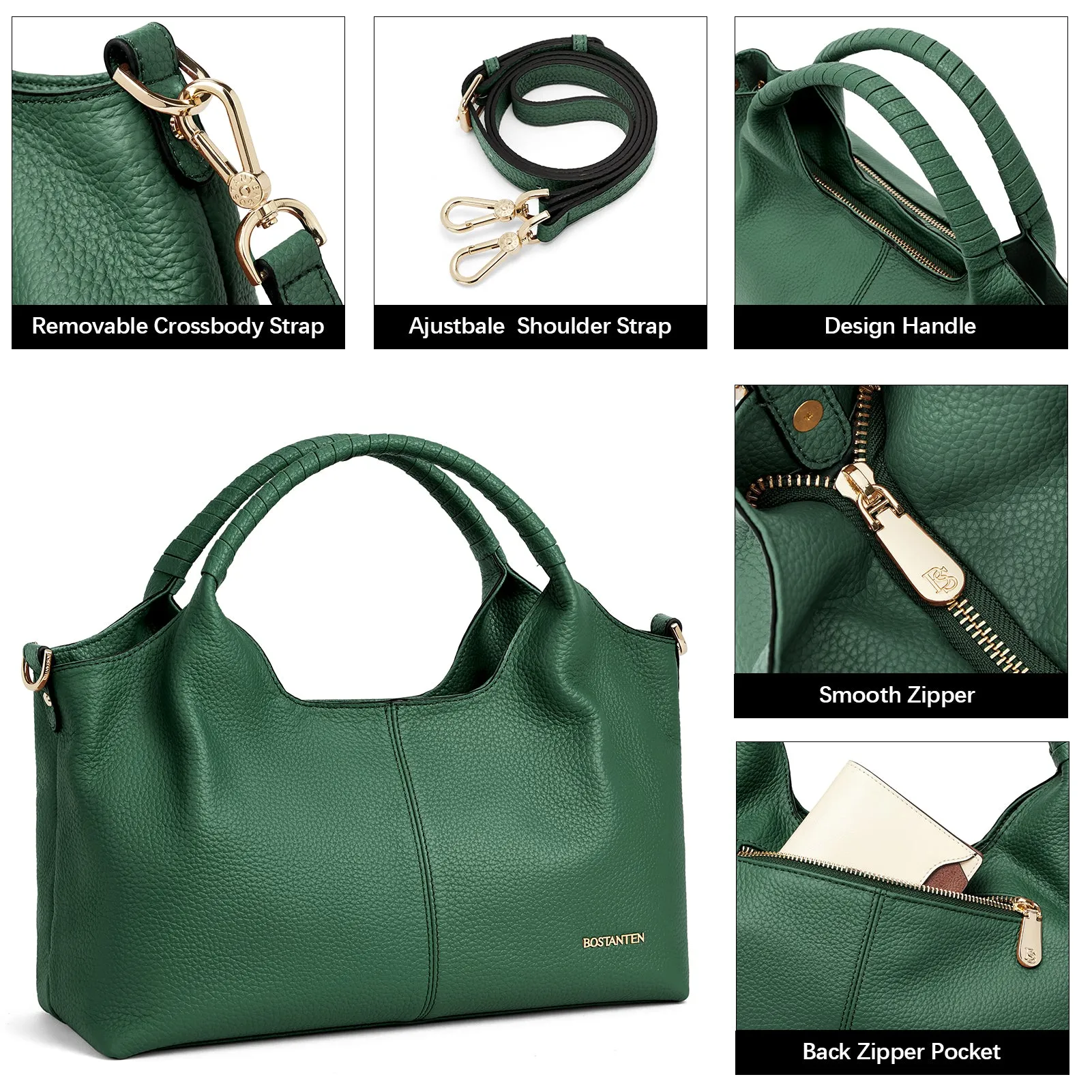 Nevin Genuine Leather Satchel Hobo Top Handle Tote Handbags
