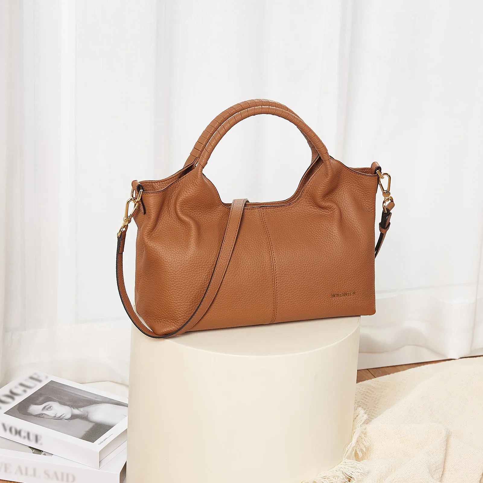 Nevin Genuine Leather Satchel Hobo Top Handle Tote Handbags