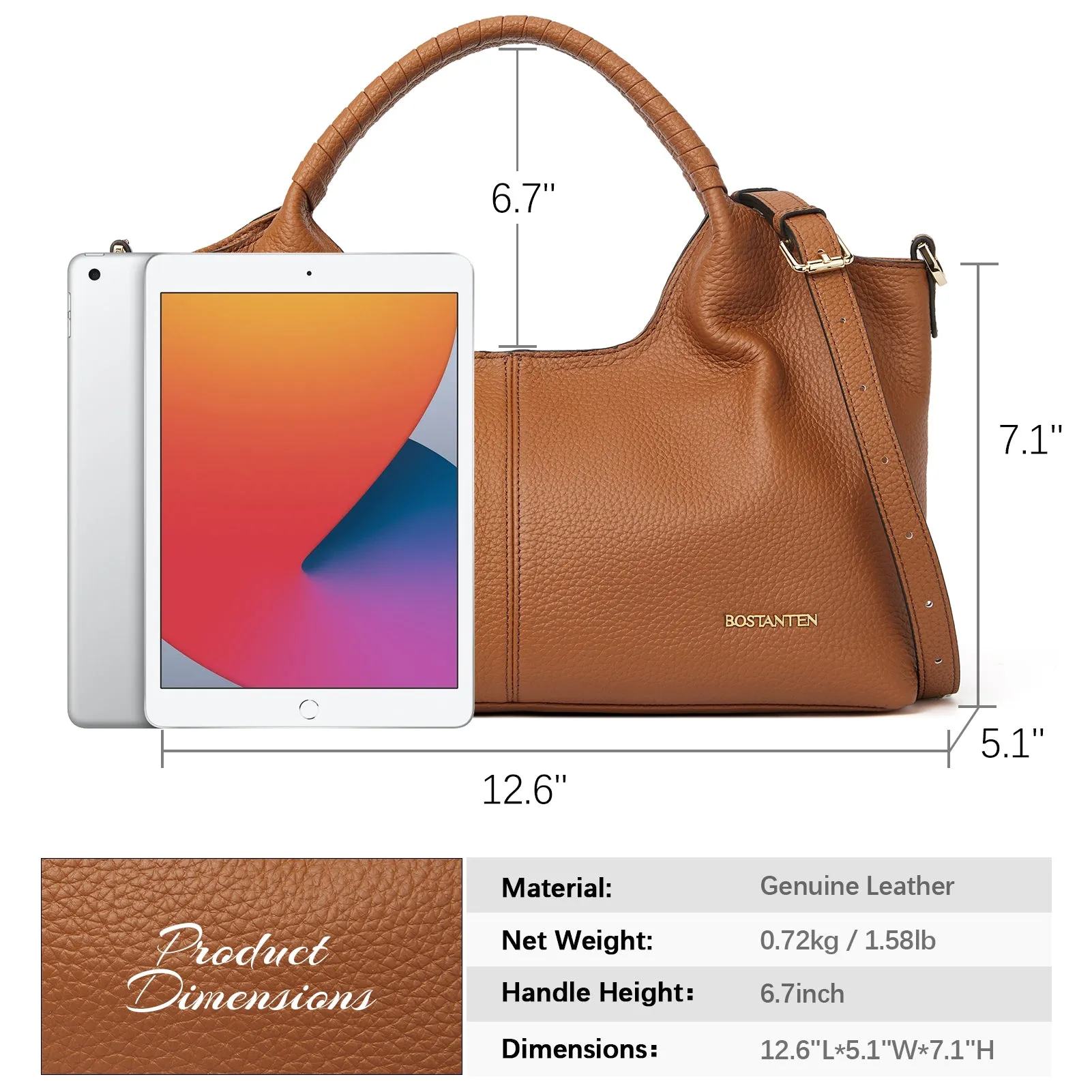 Nevin Genuine Leather Satchel Hobo Top Handle Tote Handbags