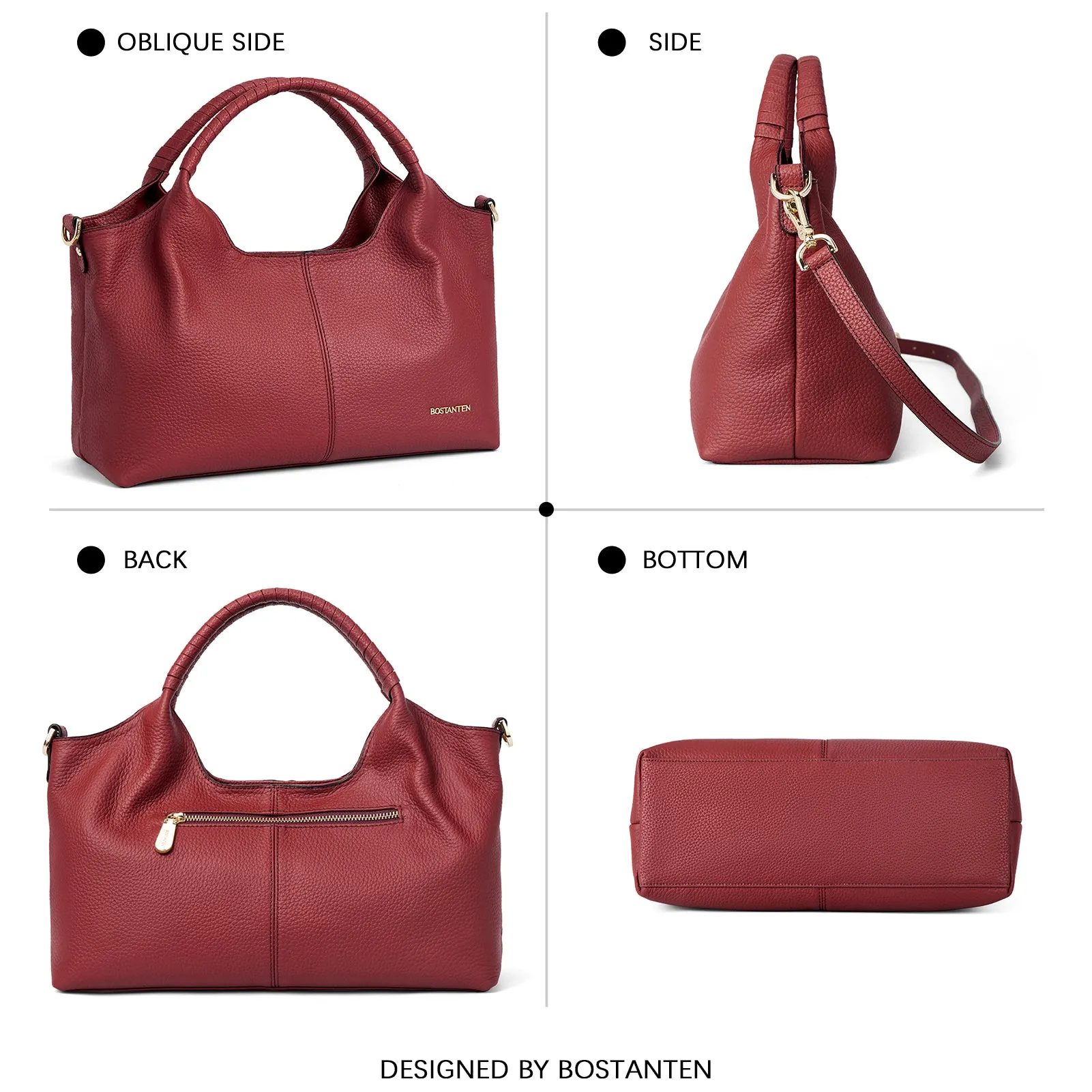 Nevin Genuine Leather Satchel Hobo Top Handle Tote Handbags