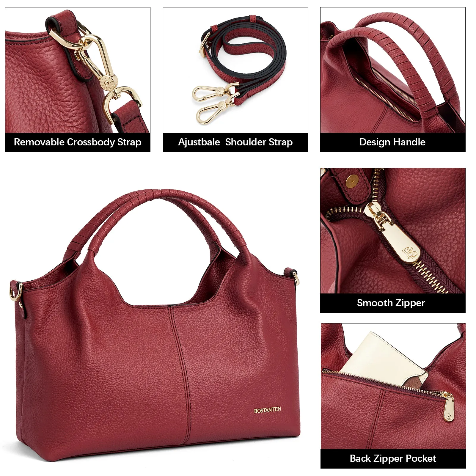 Nevin Genuine Leather Satchel Hobo Top Handle Tote Handbags