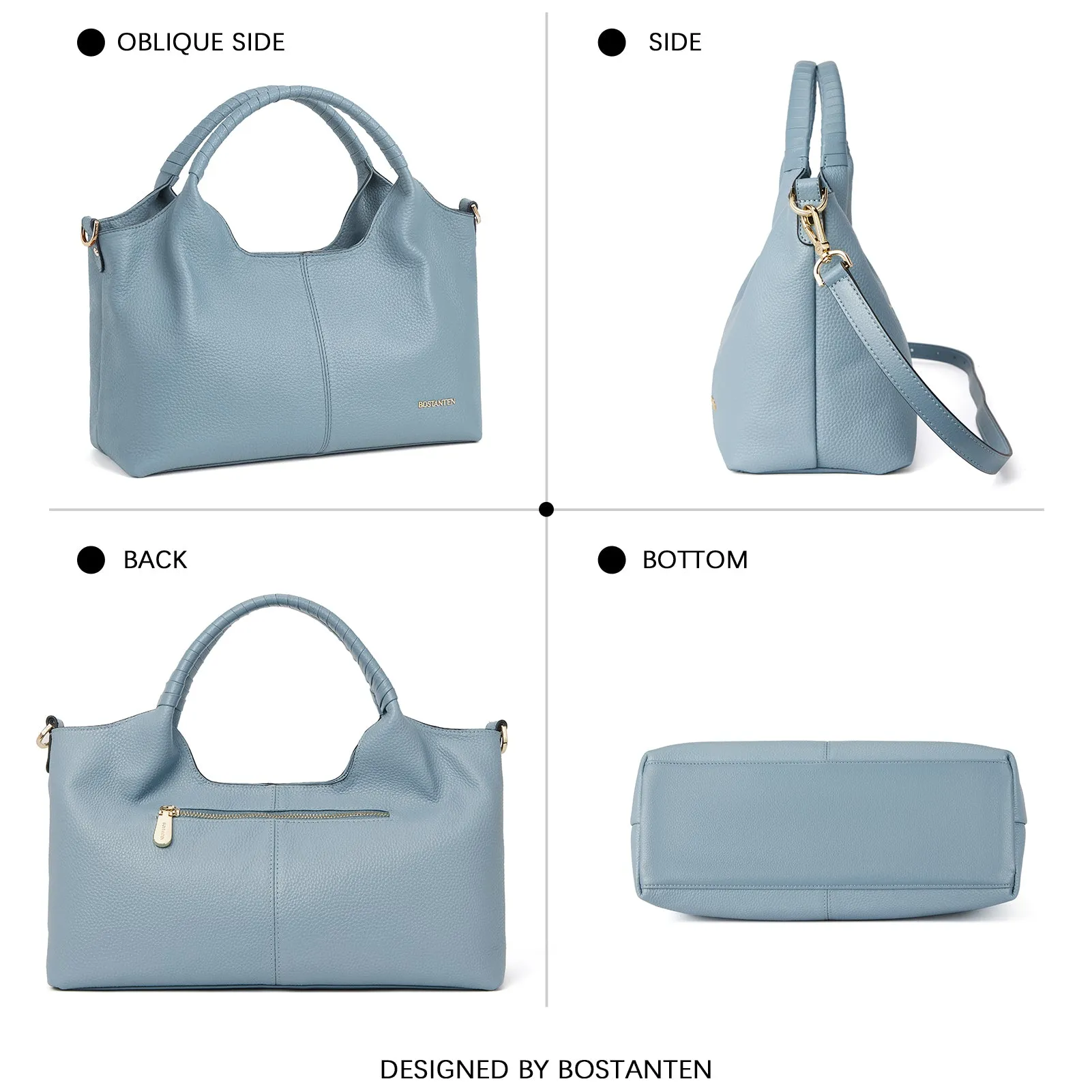 Nevin Genuine Leather Satchel Hobo Top Handle Tote Handbags