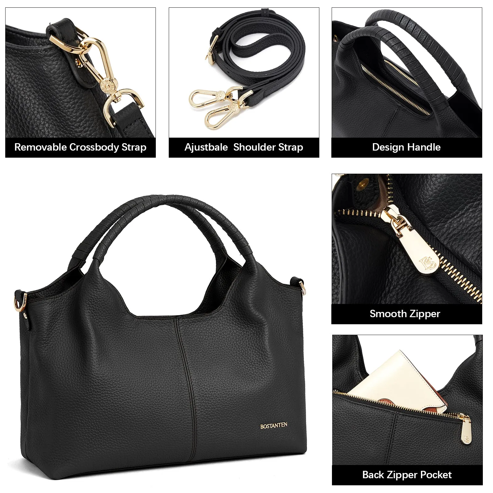 Nevin Genuine Leather Satchel Hobo Top Handle Tote Handbags
