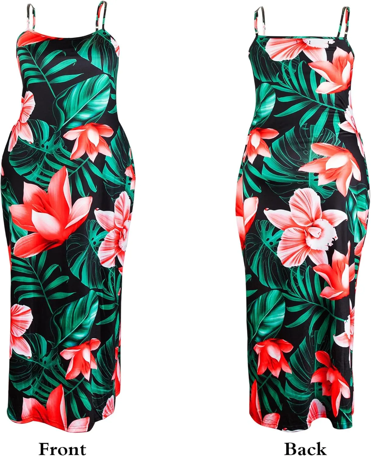 Nhicdns Women's Summer Plus Size Hawaiian Dresses Tie Dye Spaghetti Strap Maxi Dress Beach Boho Casual Sundress