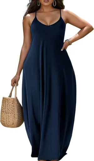Nhicdns Women's Summer Plus Size Hawaiian Dresses Tie Dye Spaghetti Strap Maxi Dress Beach Boho Casual Sundress