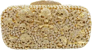 Novetly Skull Rhinestone Purse for Women Glitter Halloween Evening Bag Wedding Party Diamond Clutch Cocktail Handbag