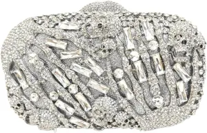 Novetly Skull Rhinestone Purse for Women Glitter Halloween Evening Bag Wedding Party Diamond Clutch Cocktail Handbag