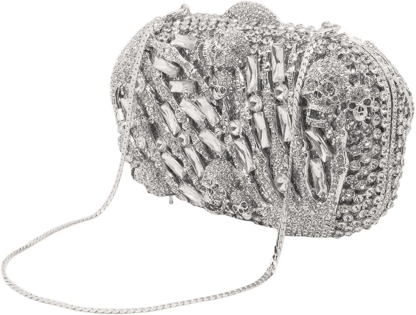 Novetly Skull Rhinestone Purse for Women Glitter Halloween Evening Bag Wedding Party Diamond Clutch Cocktail Handbag