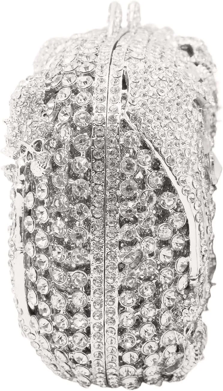 Novetly Skull Rhinestone Purse for Women Glitter Halloween Evening Bag Wedding Party Diamond Clutch Cocktail Handbag