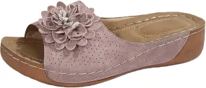 Orthopedic Sandals for Women 2025 Summer Arch Support Open Toe Leather Slippers Trendy Wedge Platform Sandal