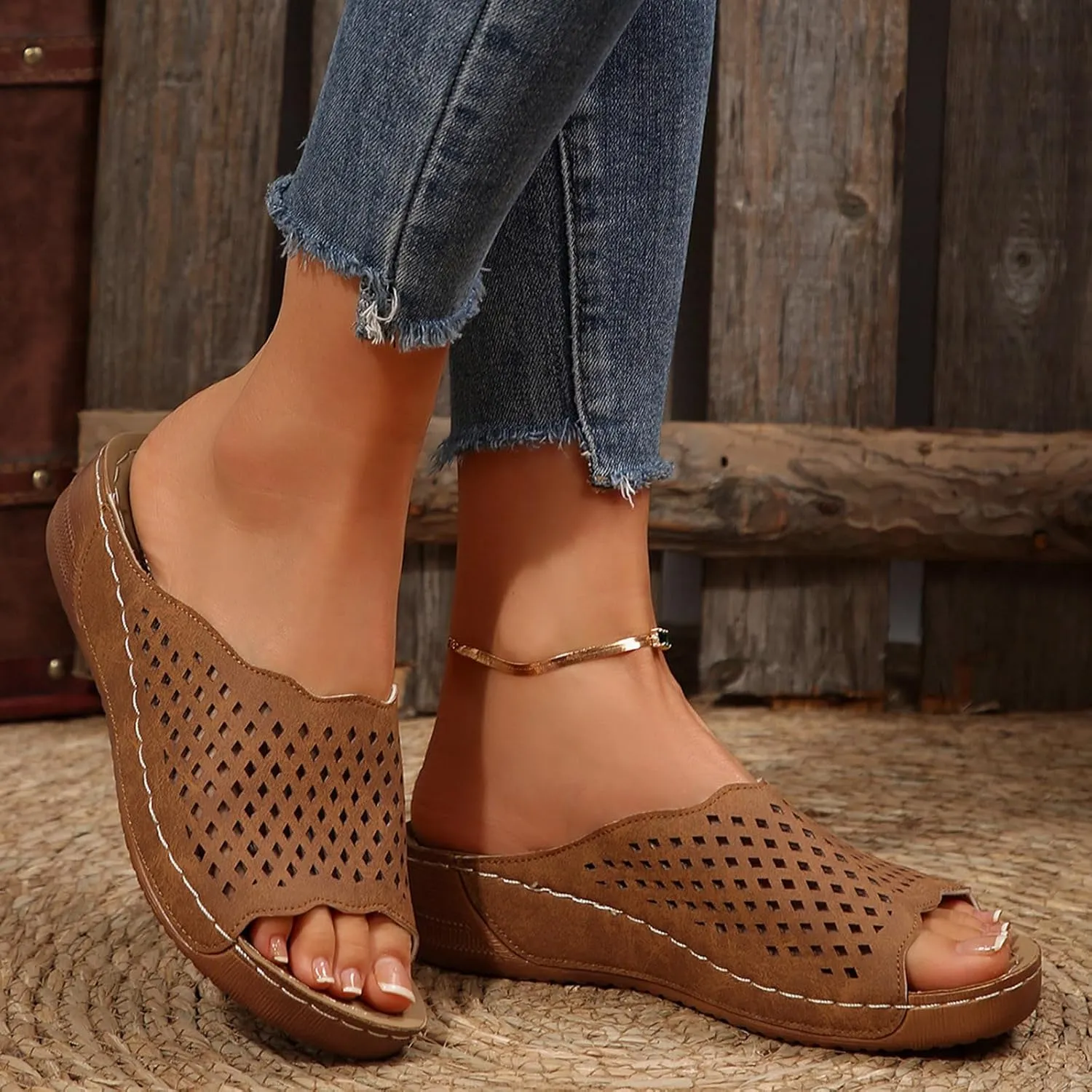 Orthopedic Sandals For Women Arch Support Walking Sandals Comfortable Beach Orthotic Sandals Summer Wedge Sandals