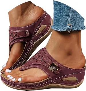 Orthopedic Sandals for Women, Women Dressy Comfortable Walking Sandals Arch Support Casual Hollow Out Sandal Slip On Summer Shoes Breathable Mesh Sports Sandal 2025 Flip Flops