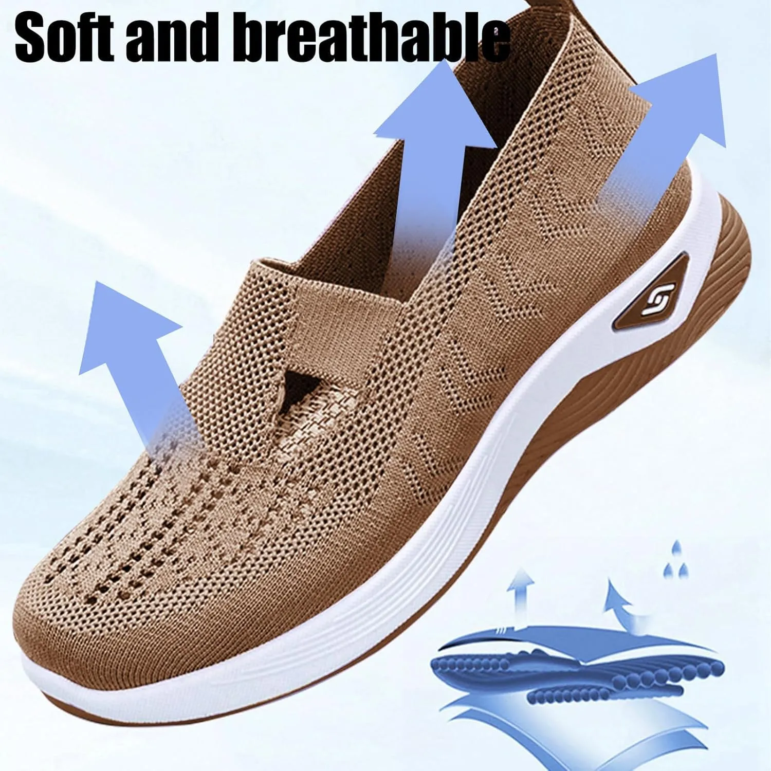 Orthopedic Shoes for WomenBreathable Comfort Wear Orthowear Walking ShoesCushionaire Wide Width Sneakers Diabetic Arch Support Sneakers Soft Slip On Shoe Comfortable