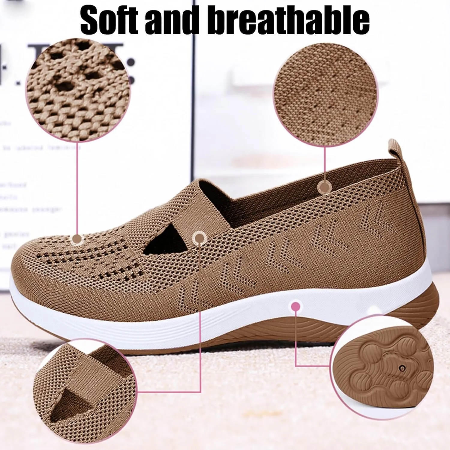 Orthopedic Shoes for WomenBreathable Comfort Wear Orthowear Walking ShoesCushionaire Wide Width Sneakers Diabetic Arch Support Sneakers Soft Slip On Shoe Comfortable