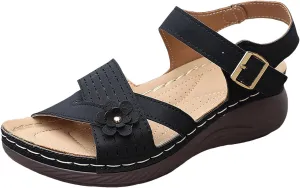 Orthopedic Wedge Sandals for Women Strappy Arch Support Flat Wedges Comfortable Dressy Arch Support Sandals Summer Walking Shoes
